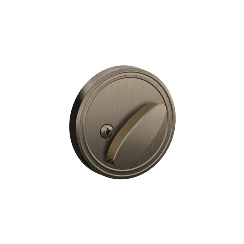 J Series Single Cylinder Deadbolt with Rosette, Antique Nickel, Yes