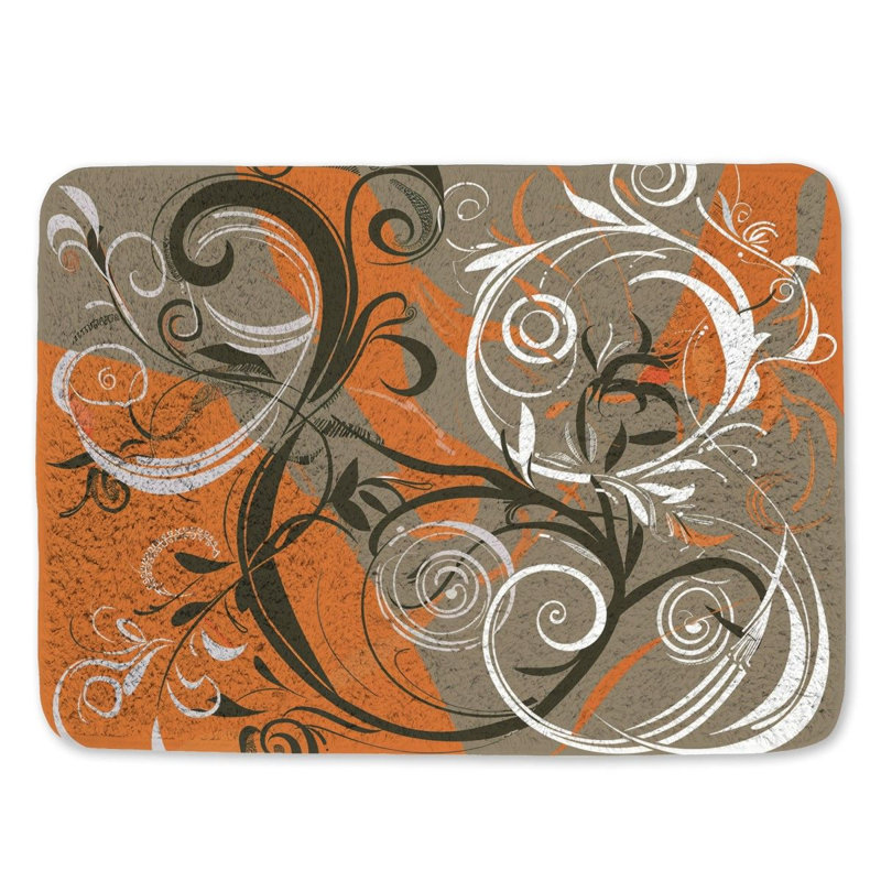 Tapis de bain tourbillonnant, art de salle de bain abstrait, L 17 po x L 24 po