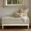 Banc de rangement touffeté crème antique / gris clair Voir ci-dessous