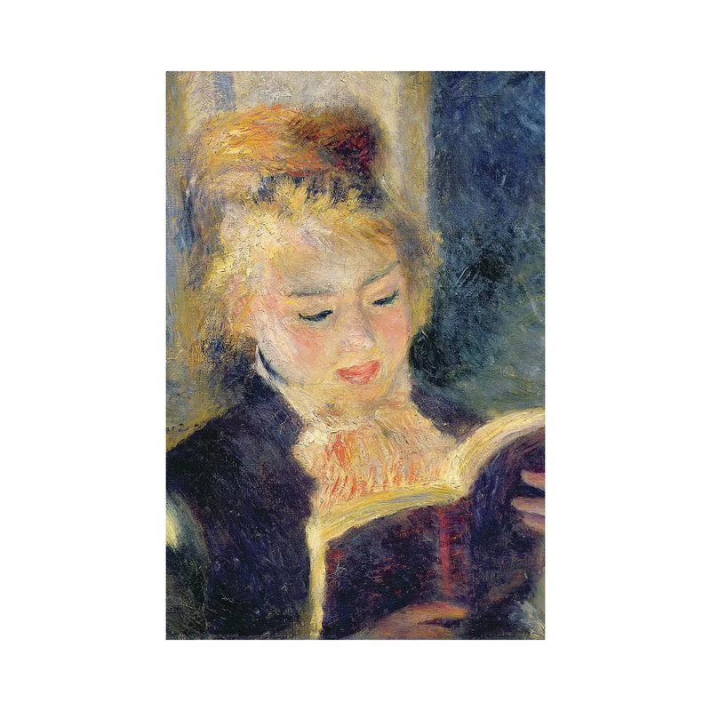 Girl Reading, 1874 by Pierre-Auguste Renoir - Painting on Canvas, Wrapped Canvas, 101.6cm H x 66.04cm W x 1.91cm D