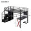 Lit mezzanine en métal avec poste de travail intégré-632047075-632047074