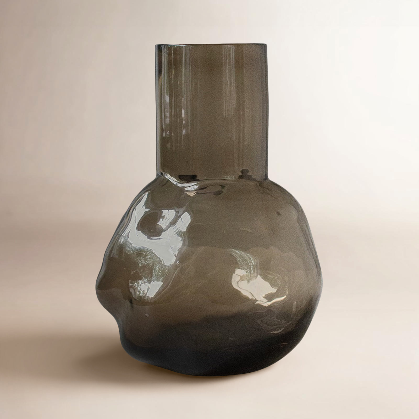 Filia Ceramic / Porcelain Table Vase, Brown, 7.87" H x 5.5" W x 5.5" D