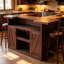 Table de bar ou armoire à vin H 41,35 po - brun antique