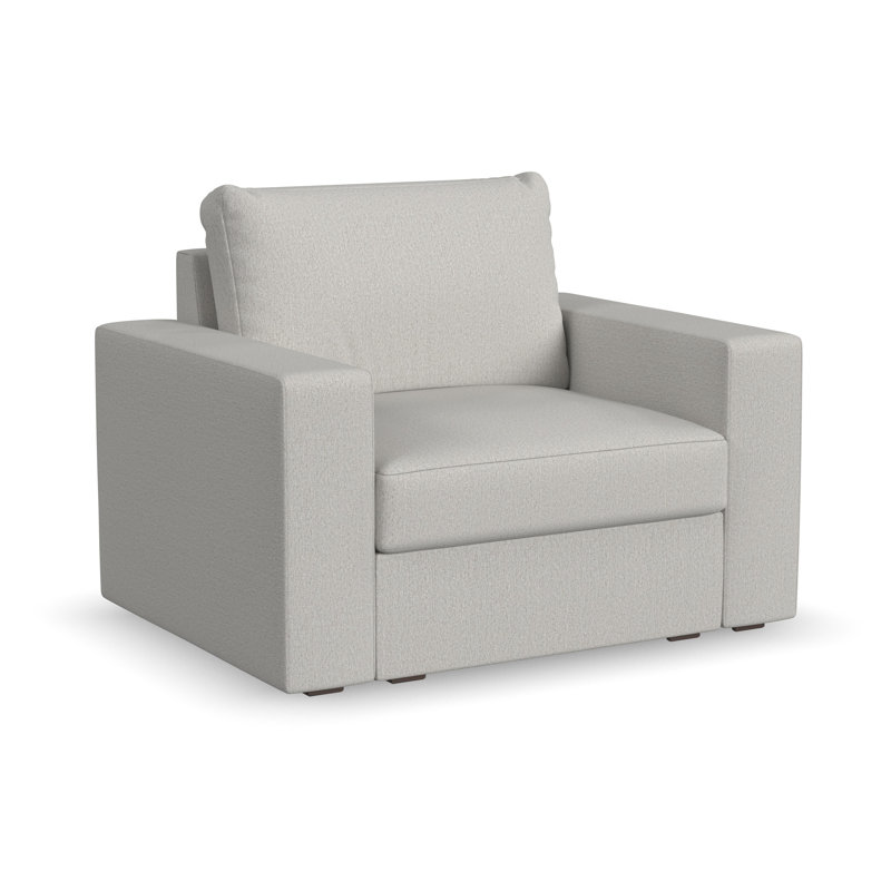 Flex 49" Polyester Modular Wide Arm Armchair, Flex Gray Polyester Blend, 34" H x 49" W x 37" D