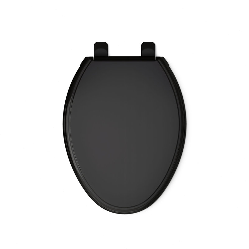 Glenbury Elongated Toilet Seat, Black, Ready Latch