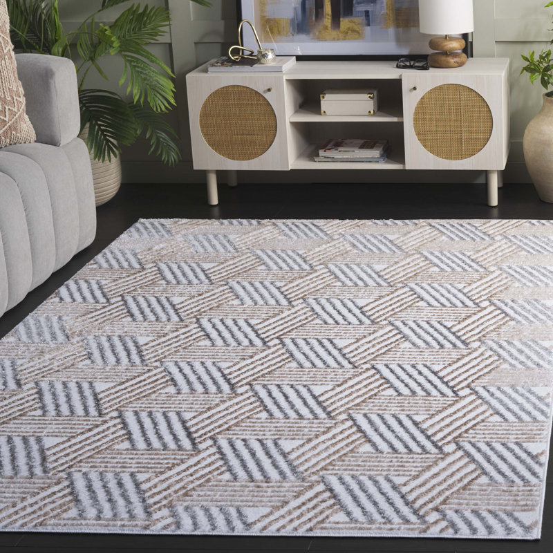 Tapis ivoire / gris Maya 118, Rectangle 8 pi x 10 pi