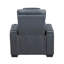 Fauteuil inclinable électrique Akon, massage chauffant, port USB, éclairage DEL, cuir véritable bleu-135407068