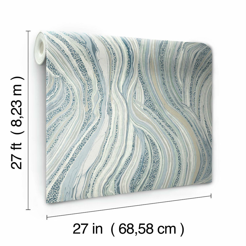 Rouleau de papier peint lisse L 27 pi x l 27 po, Bleu