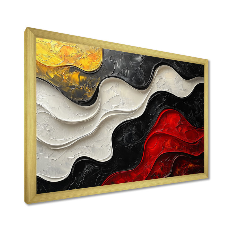 Westrick - Abstract Canvas Art Print, Reproduction encadrée d'une seule photo, 12" H x 20" W, Doré
