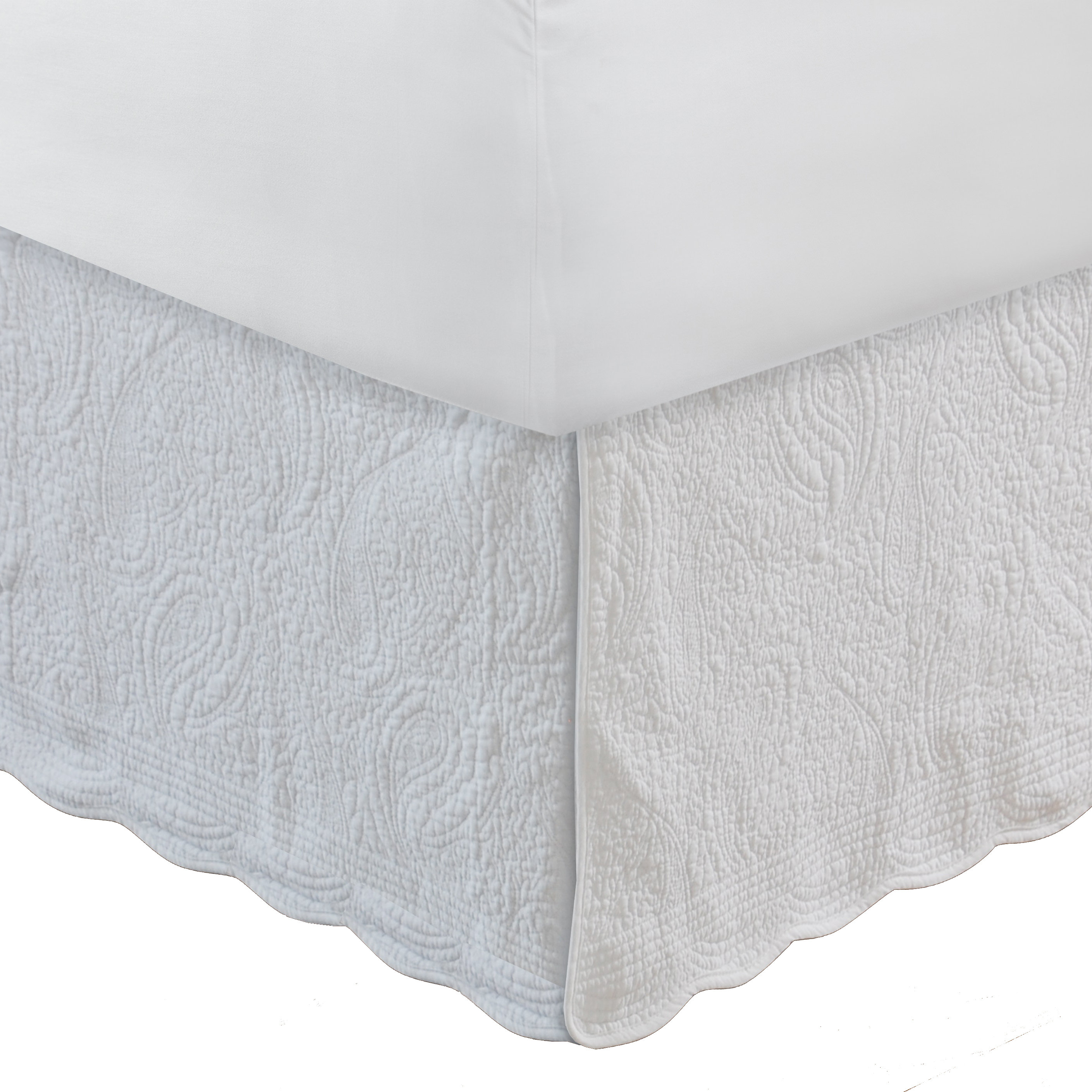 SKY BEDDINGS - Bed Skirt Queen Size Ruffled Bed Skirt with Split Corners -  Queen 21 Inch Drop Dust Ruffle Bed Skirt with Platform Three Sided Coverage  - 100% Microfiber Bed Skirt,