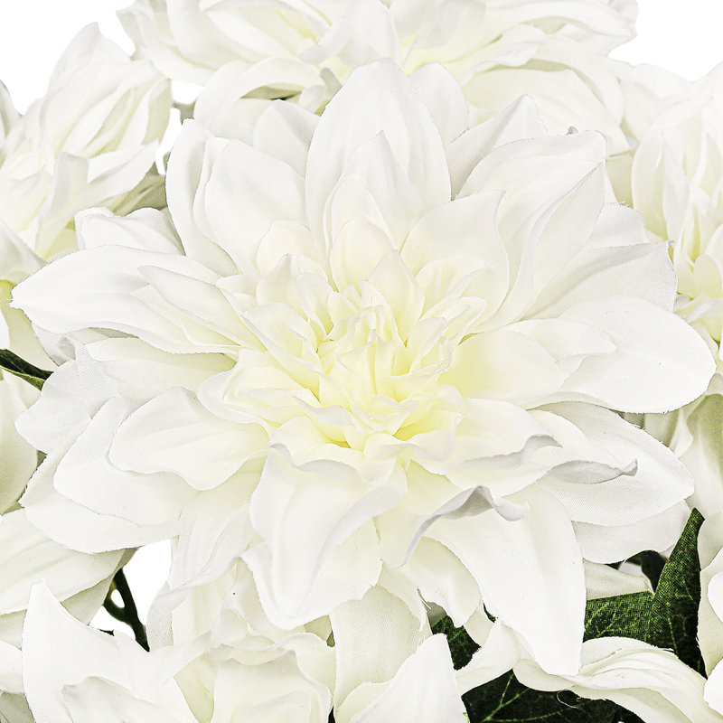 Bouquet de tiges de dahlia artificielles, Blanc