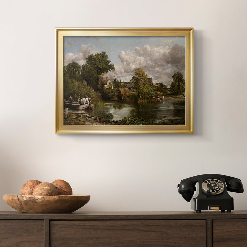 Le cheval blanc - John Constable - Toile tendue avec châssis 1819, 18,5 x 24,5, Toile avec cadre, Doré