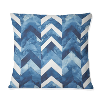 Chevron bleu et blanc - Coussin Traditional