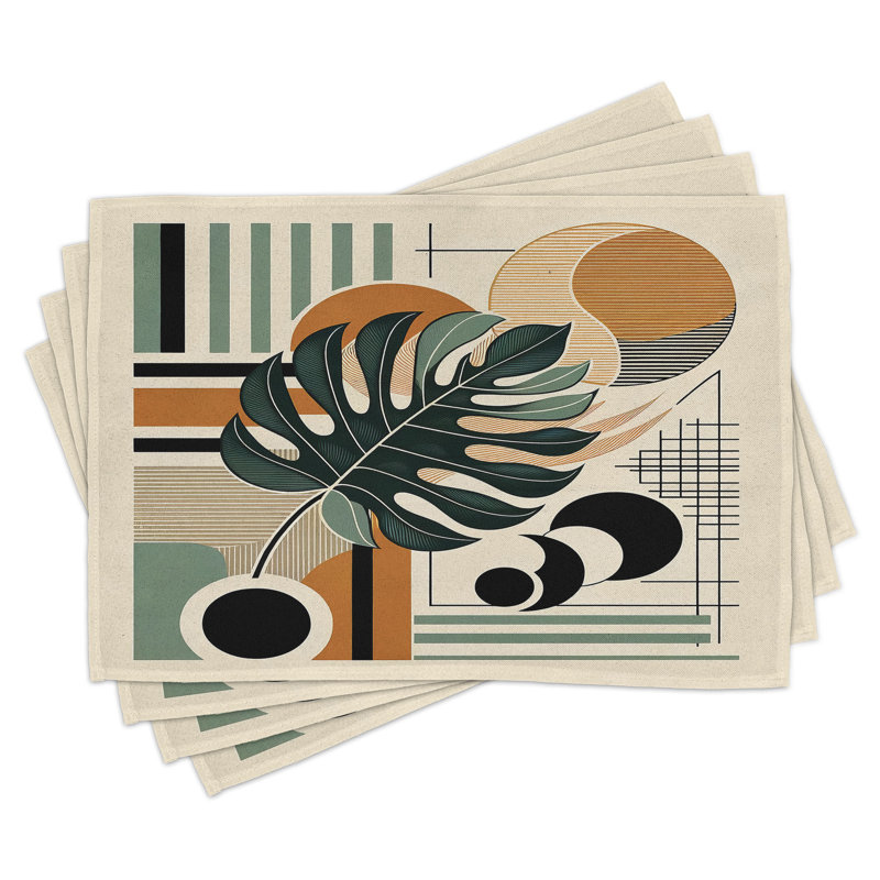 Ensemble de 4 napperons Ambesonne Monstera