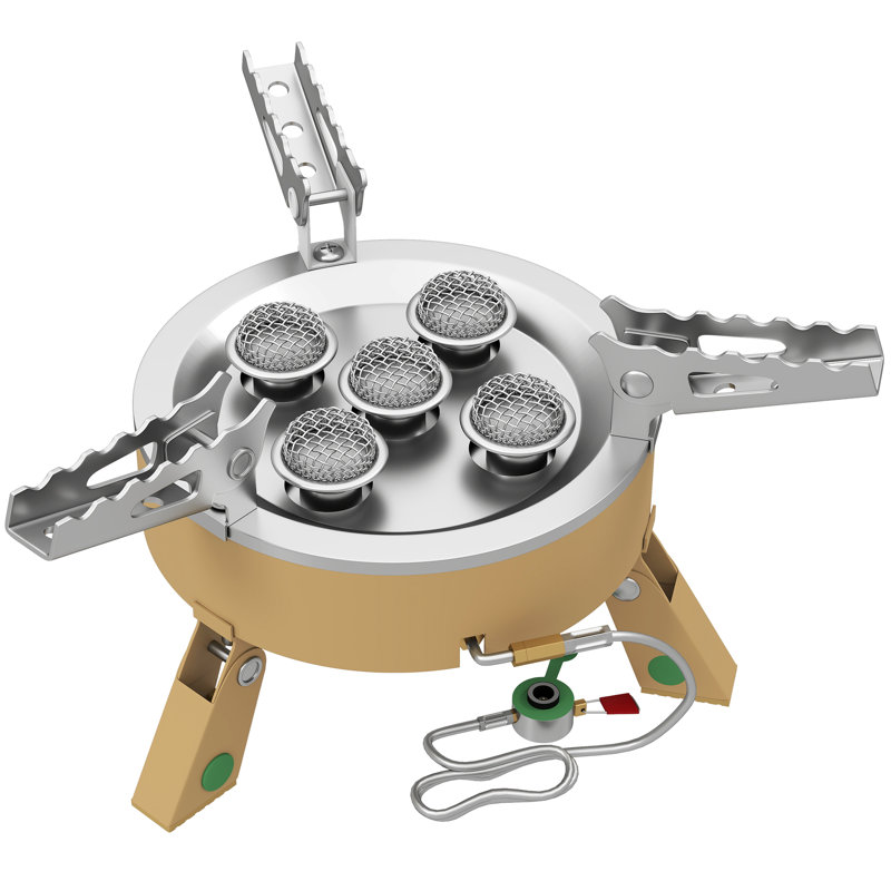 Outsunny 7000W Camping Stove High Power Gas Stove Foldable Carry Bag Khaki