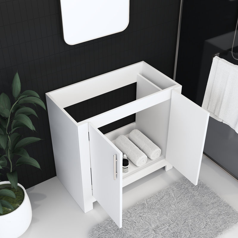 Austin 35.25'' Single Bathroom Vanity Base Only, White