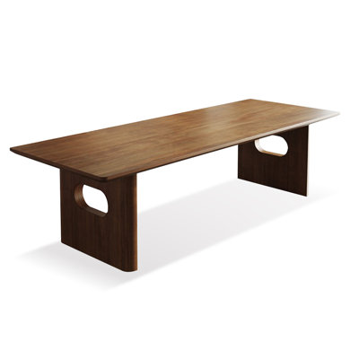 Brown Rectangular Solid Wood Dining Table
