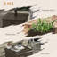 Capacité de 175 lb pour table de parasol, 31 po, brun, roulettes et poignées pour une utilisation à l'extérieur, base de patio 31, bac à fleurs, capacité, mouvement simple dans le jardin