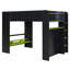  Lit mezzanine double avec bureau réglable, rangement pour garde-robe et éclairage RVB, vert-1081698898