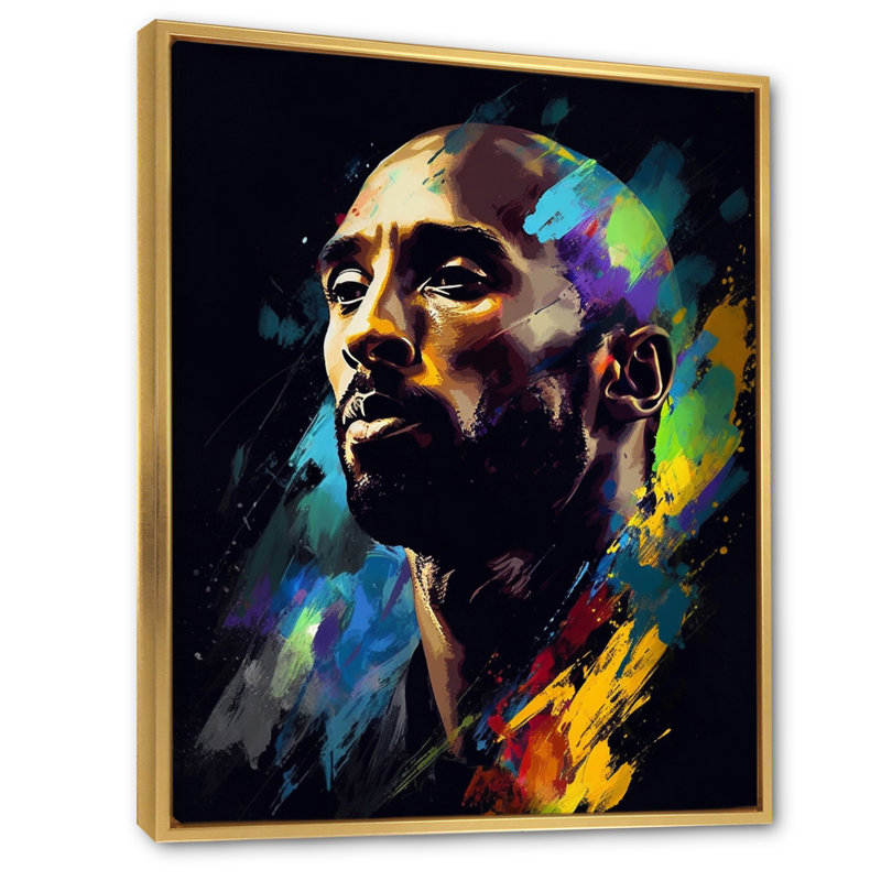«Kobe Memory I - Sports», reproduction sur toile, Cadre flottant doré, H 44 po x l 34 po x P 1,5 po