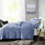 Édredon double / grand en velours pervenche - Literie de luxe avec bourre et coussin décoratif lavable à la machine-117371171-117371169