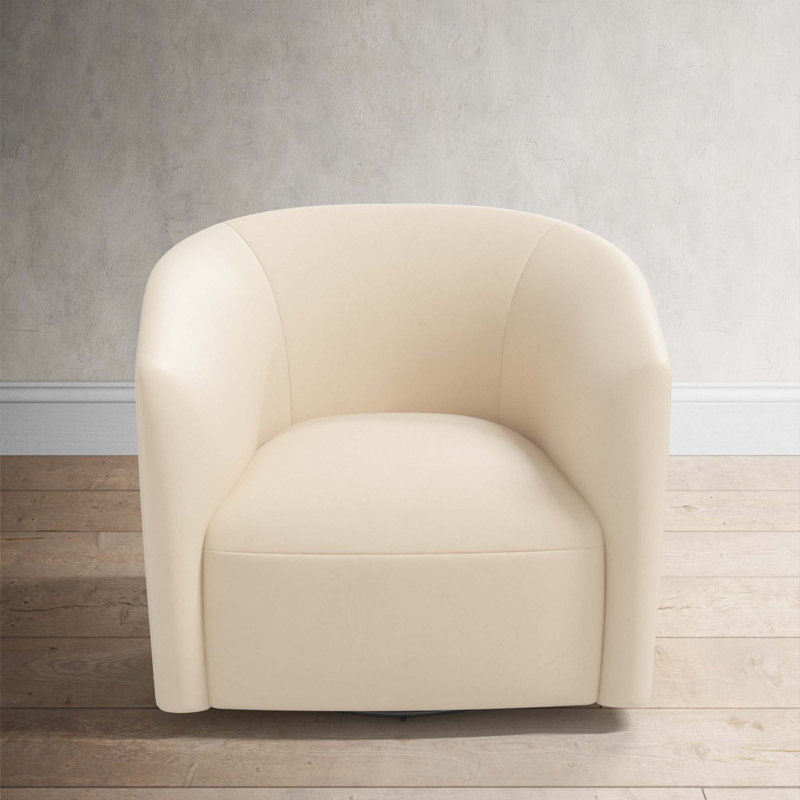 Marita 32" Barrel Chair, Classic Pearl Performance Velvet