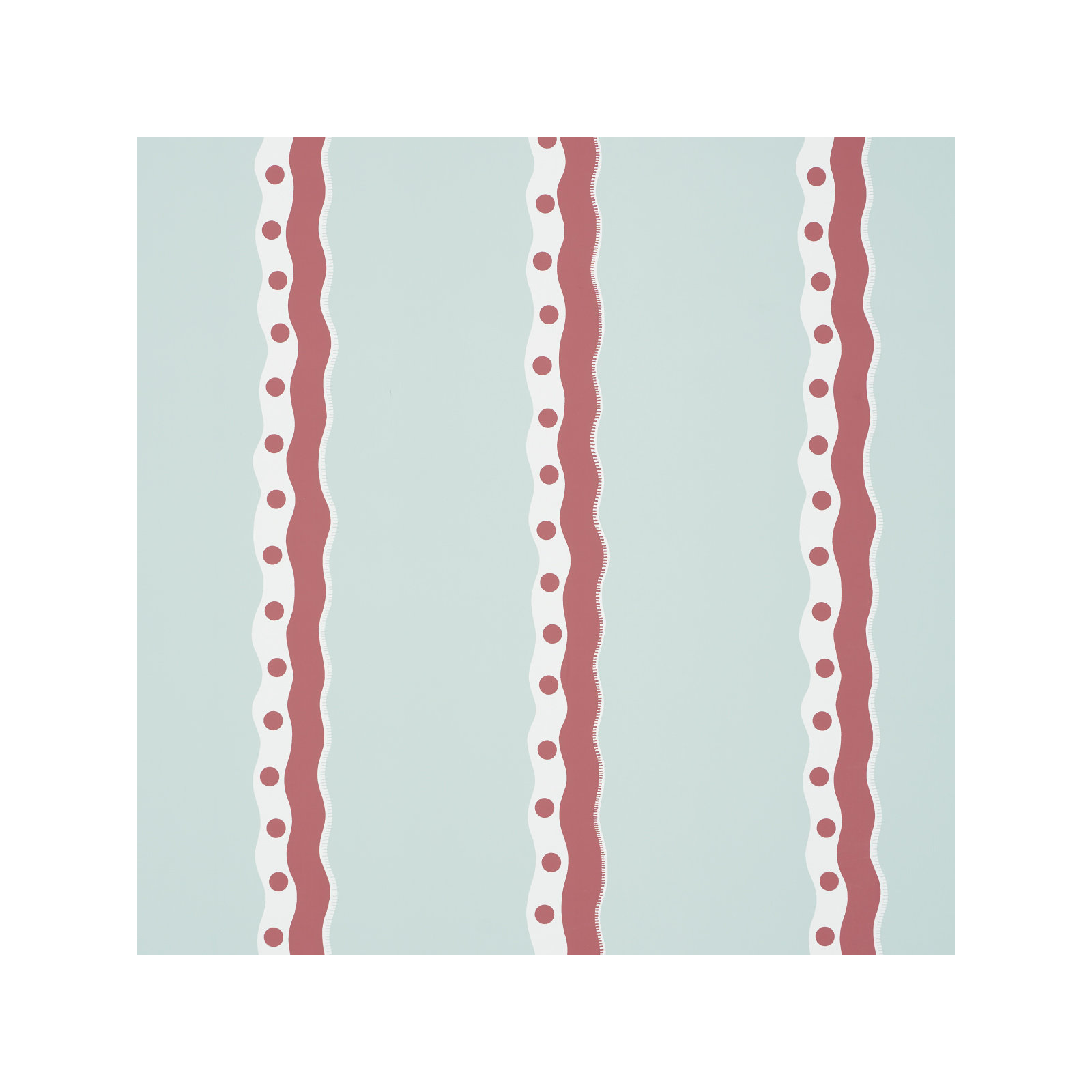 Rousseau Stripe Wallpaper, Rouge/Sky