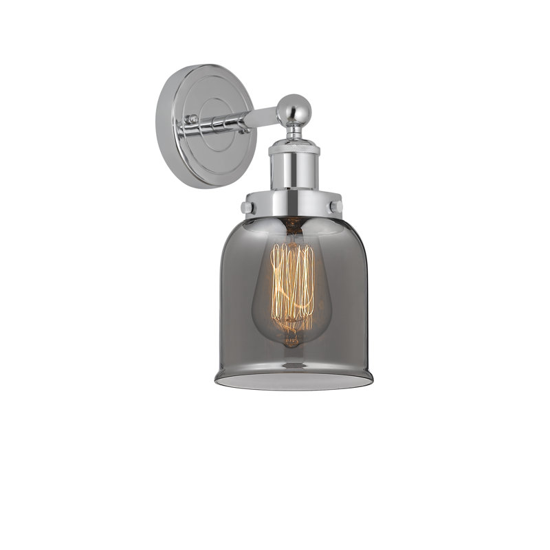 Chesaning Armed Sconce, Polished Chrome, Smoked Glass