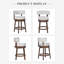 Ensemble de 2 tabourets de bar pivotants en bois rembourrés à hauteur de comptoir avec dossier, beige