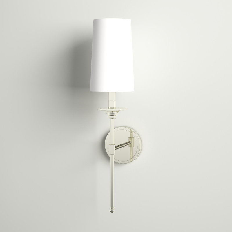 Hayse 1-Light Dimmable Wallchiere, Polished Nickel