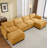 133" Corduroy 4-Seater Sectional Sofa With 2 Movable Ottomans, Modular Design-265677124