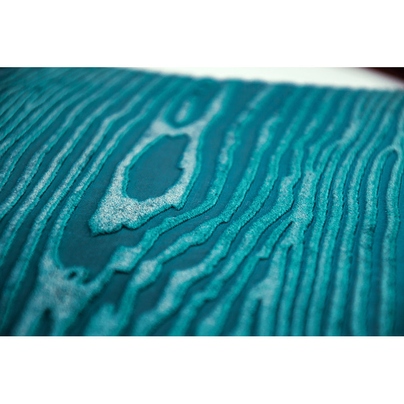 Woodgrain Velvet Pillow Cover & Insert, Pacific, Square 16" H x 36" W