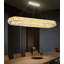 Lustre ovale moderne en cristal 47 "argenté-130141401
