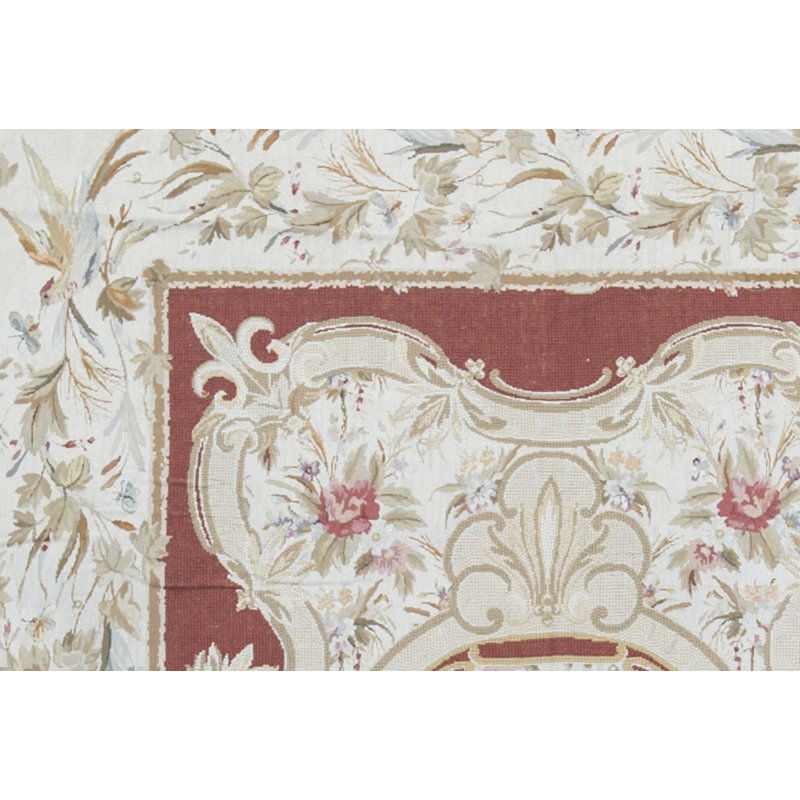 Hand-Knotted High-Quality Ivory and Ivory Area Rug