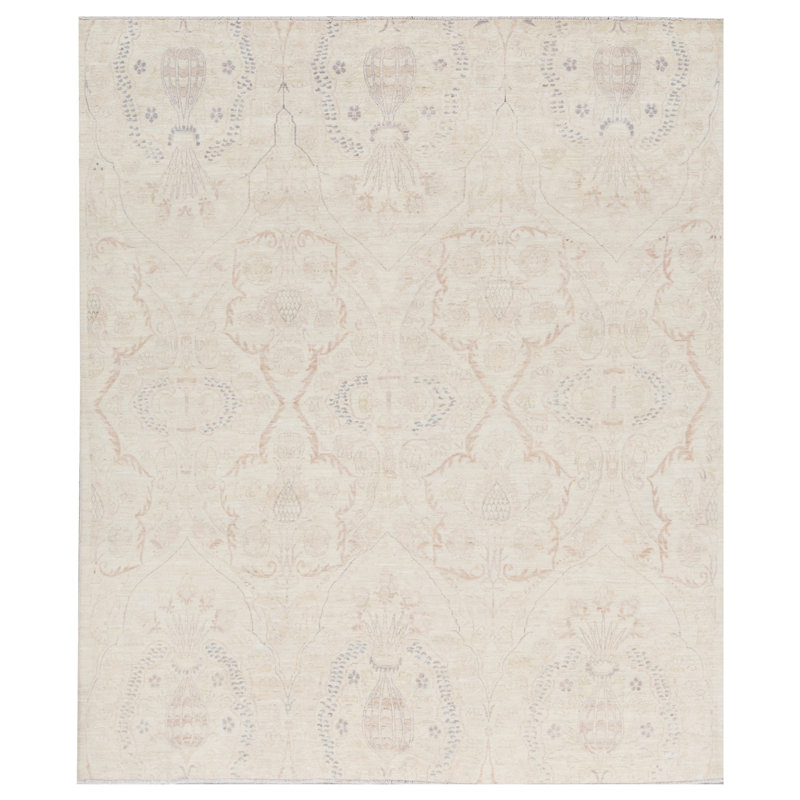 Tapis ivoire de haute qualité noué à la main Ziegler