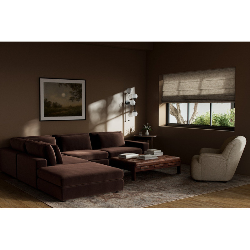 Bloor Sectional, Surrey Cocoa Cotton Blend, Left Hand Facing