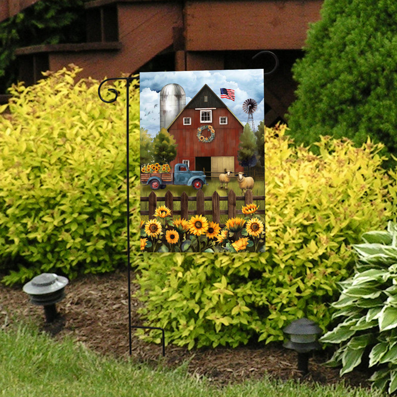 Drapeau de jardin tournesol grange