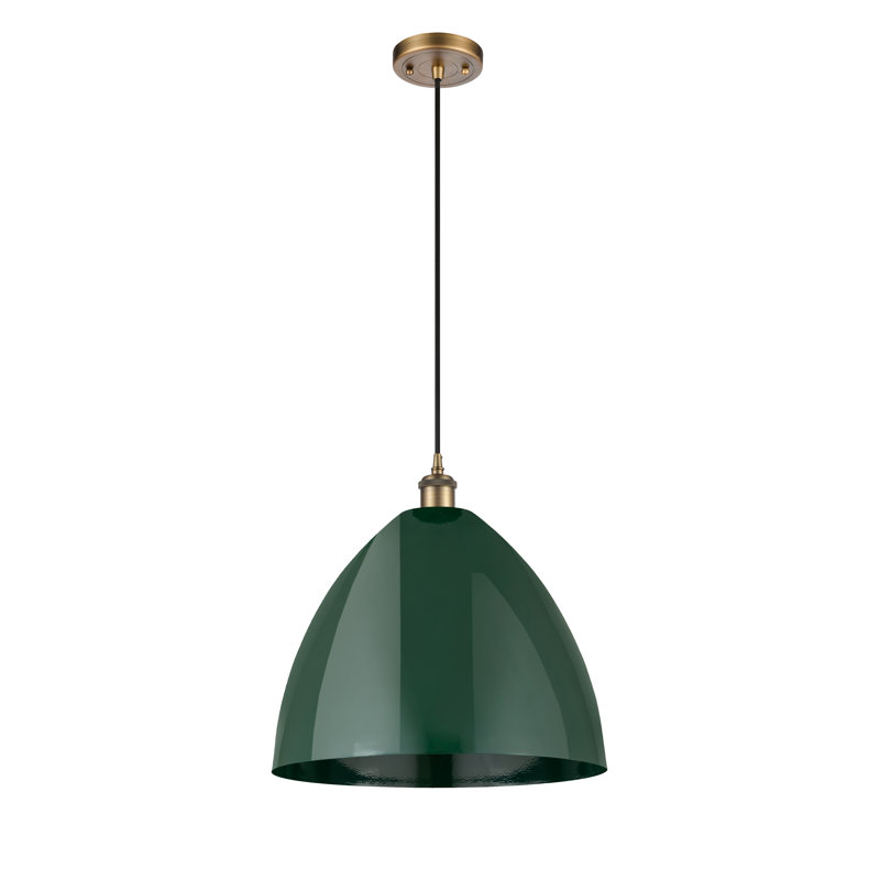 Luminaire suspendu conique 1 lumière, Vert, gris
