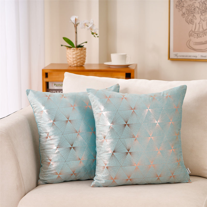 Abstract Velvet Throw Pillow, Polyester/Polyfill, Blue, 14" x 20"