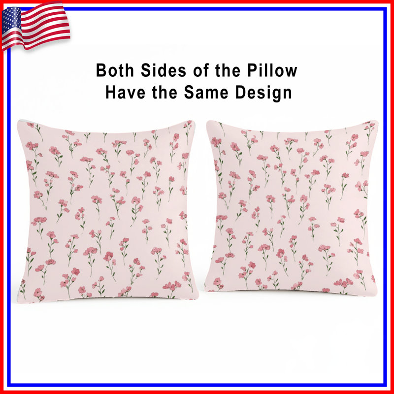 Coussin décoratif fleurs, coussins double face floraux, 26 x 26 inches