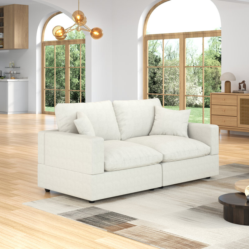 Canapé modulaire à 2 places modulaire Comfy Cloud Couch pour le salon, Canapé modulaire rembourré modulaire à siège profond convertible, Housses de coussin amovibles et lavables