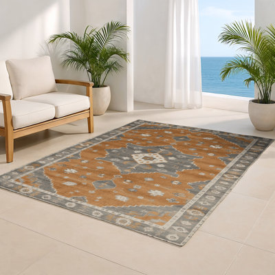 Tapis intérieur et extérieur brun Overdyed