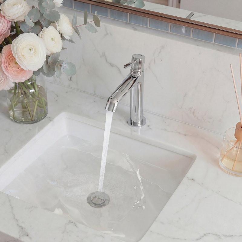 Single-Hole Single-Handle Bathroom Sink Faucet with Drain Assembly, Chrome