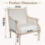 Fauteuil d'appoint français avec cadre en bois et revêtement en lin-478960863