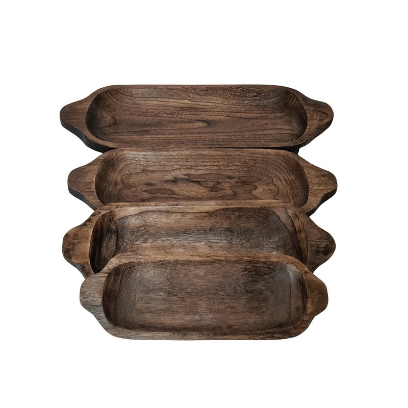 Plateaux de service rectangulaires en bois "Taos" (ensemble de 4 assortis)