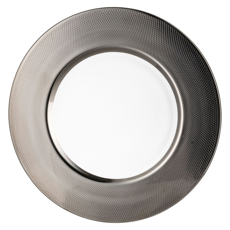 Barbarella 32cm Crystal Saucer, Silver/Transparent