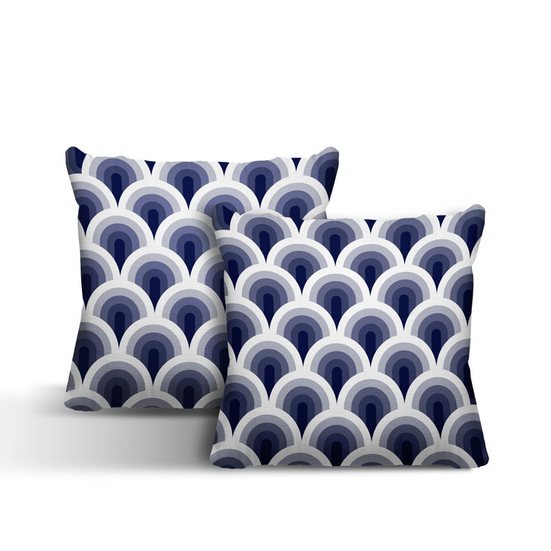  Coussin décoratif intérieur / extérieur, L 15 po x H 15 po, Bleu marine
