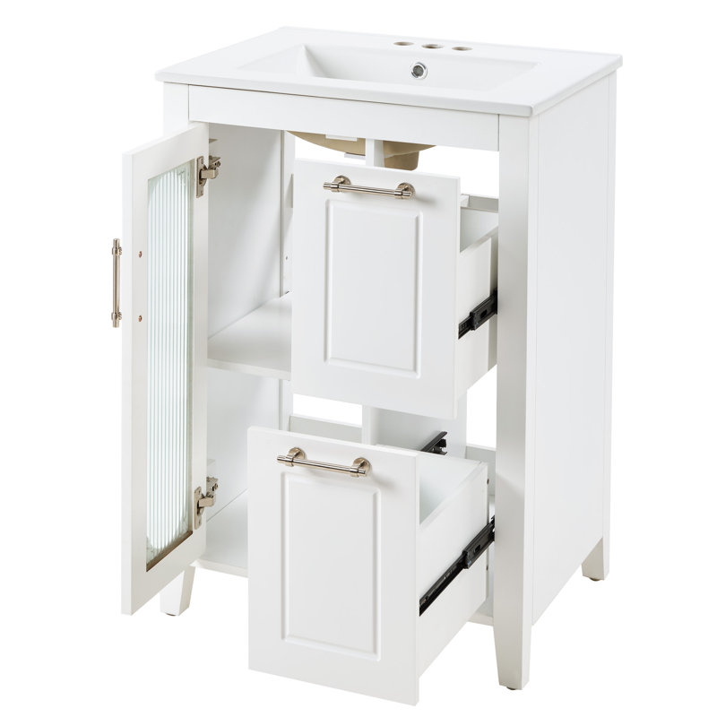 Meuble-lavabo 24 po avec lavabo Pelaga, Blanc