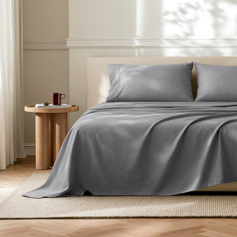 Drap de luxe ultra doux, Drap plat de taille très grand, Gris