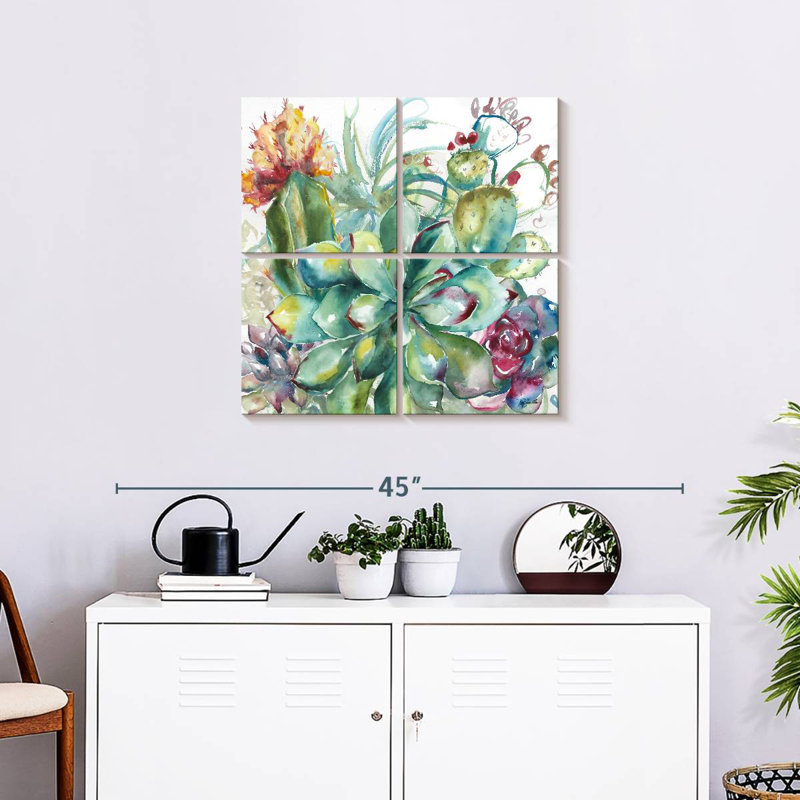 Aquarelle Harnek Succulent Garden I, H 26 po x l 26 po